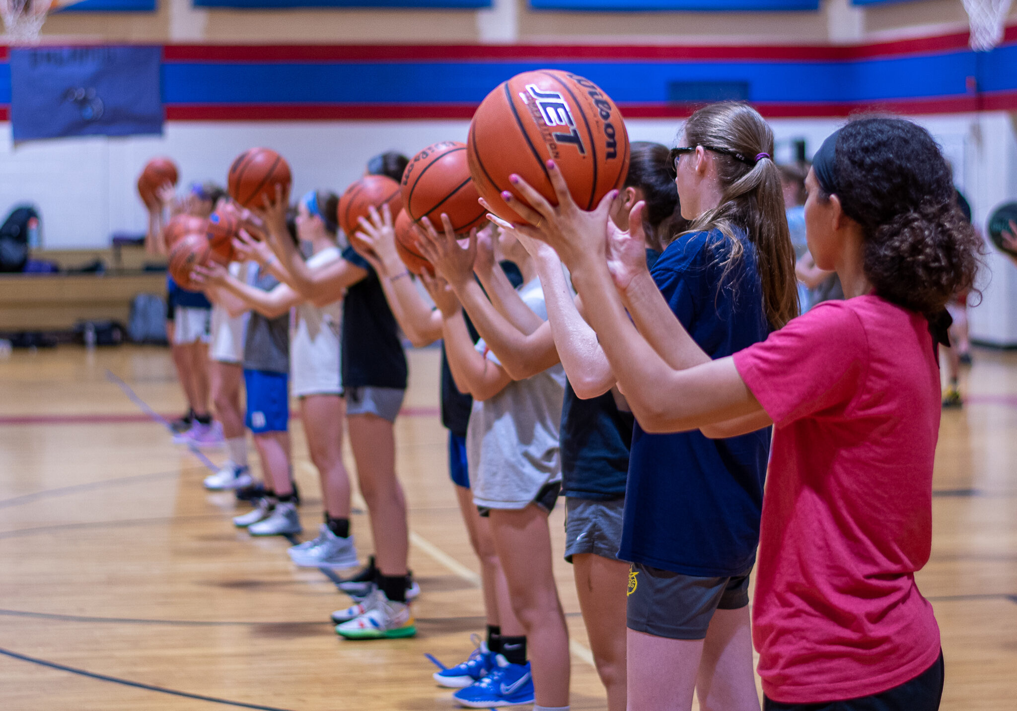 Picture of girls holding basketballs